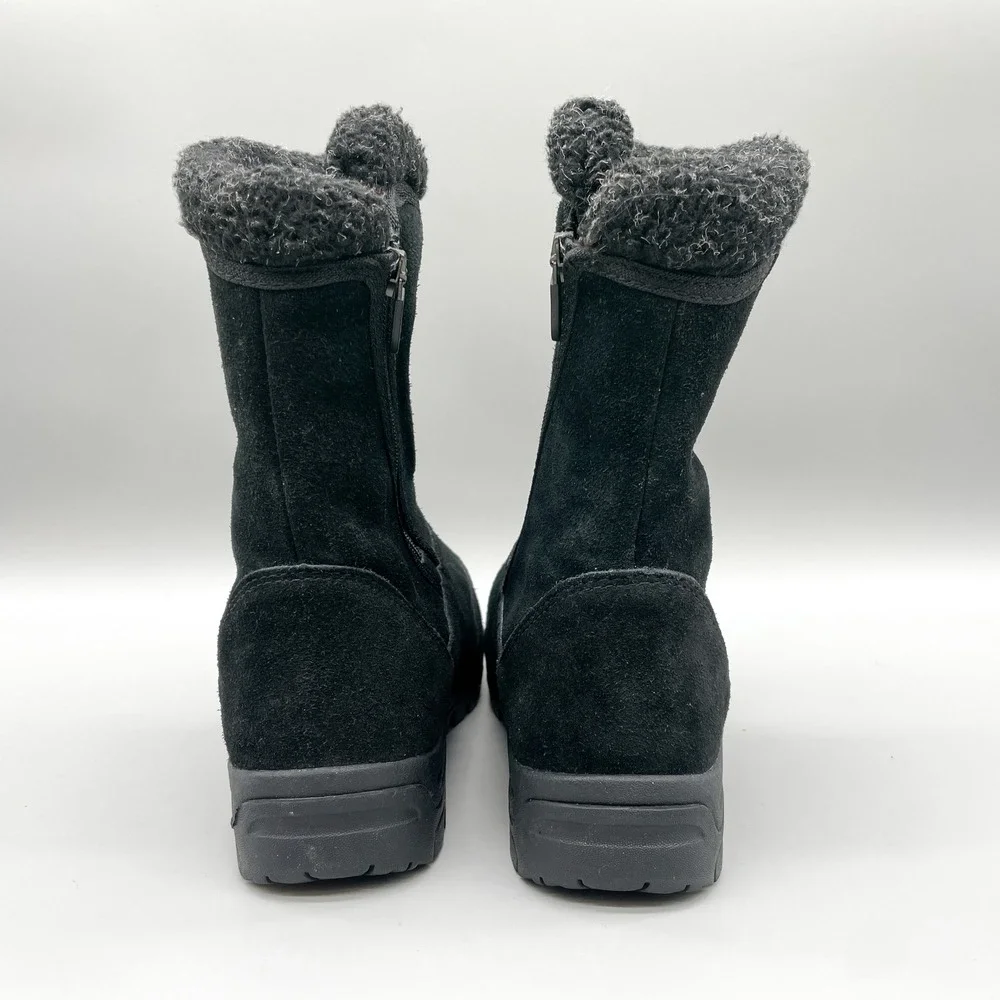 Sorel Womens 9 Waterfall Winter Boots Black Suede Waterproof Gorpcore Snow
